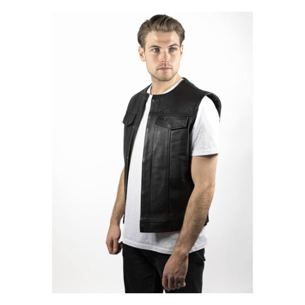 Motorcycle Storehouse B.V. JOHN DOE MC OUTLAW LEATHER VEST BLACK